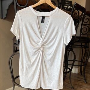 Bobi White Twist Front Tee